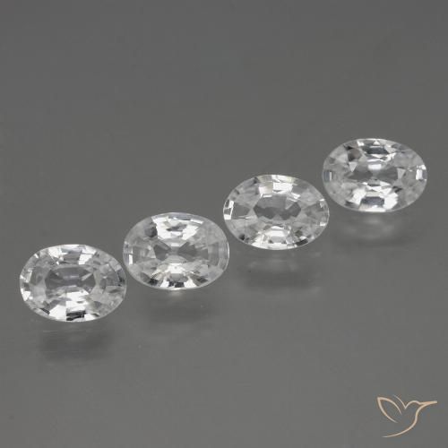 4.11ctw Natural Branco Zircão, oval, VVS-VS