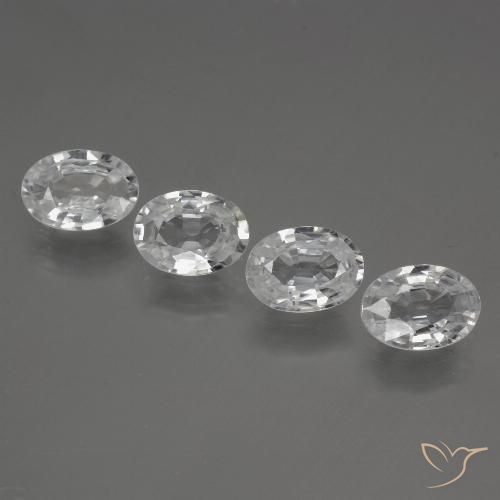 4.23ctw Natural Branco claro Zircão, oval, VVS-VS