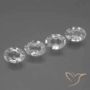 Pedras preciosas de Zircão Branco claro natural de 4.23 ct, oval, VVS-VS
