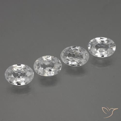 4.10ctw Natural Branco Zircão, oval, VVS