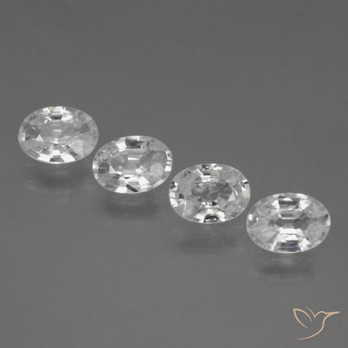 4.07ctw Natural Branco Zircão, oval, VVS