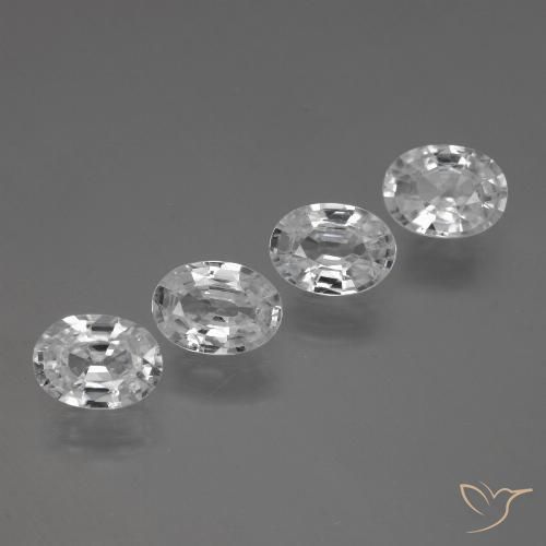 4.30ctw Natural Branco Zircão, oval, VVS-VS