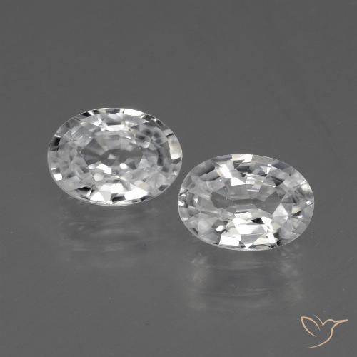 2.21ctw Natural Branco Zircão, oval, VVS-VS