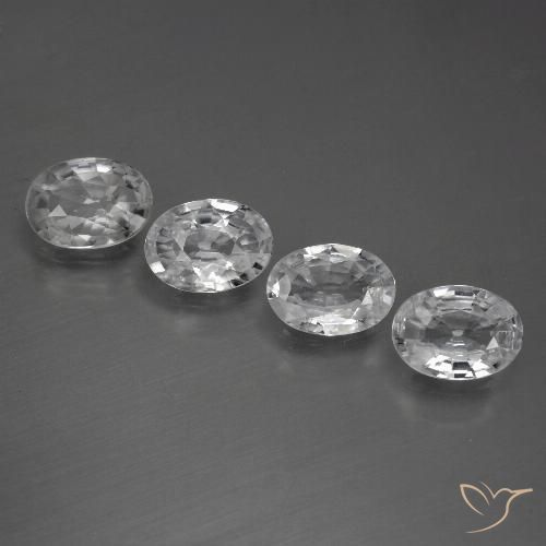 4.00ctw Natural Branco claro Zircão, oval, VVS