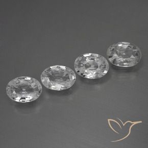 Pedras preciosas de Zircão Branco claro natural de 4.00 ct, oval, VVS