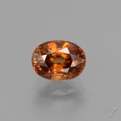 2.47ct Natural Laranja médio-escuro Zircão, oval, VS