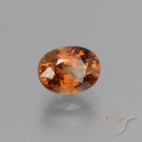 Zircão Laranja médio-escuro Natural 2.47ct, oval, VS