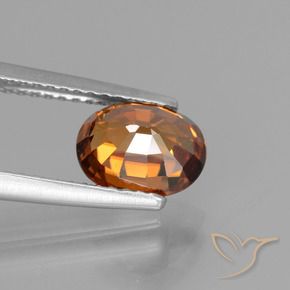 Zircão Laranja médio-escuro Natural 2.47ct, oval, VS