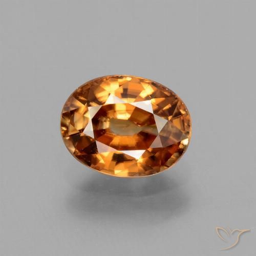 2.14ct Natural Laranja médio-escuro Zircão, oval, VVS-VS, Photo A