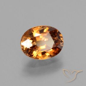 Zircão Laranja médio-escuro Natural 2.14ct, oval, VVS-VS