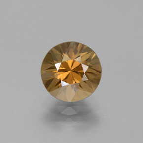 Zircão amarelo natural 2,61ct, corte redondo, VVS
