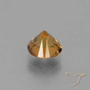 Zircão dourado natural 2,10ct, corte redondo, VVS