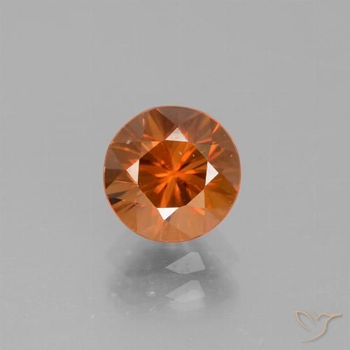 2.14ct Natural Laranja Médio Zircão, Redondo, VVS