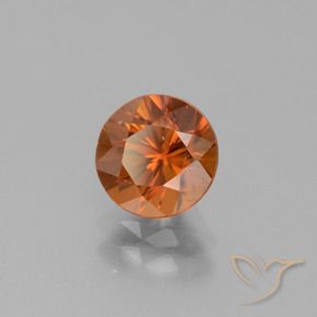 Zircão Laranja Médio Natural 2.14ct, Redondo, VVS