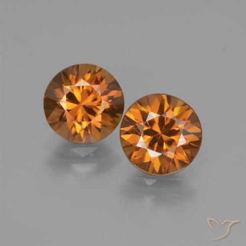 3.80ctw Natural Laranja Médio Zircão, Redondo, VS