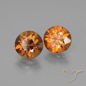 Pedras preciosas de Zircão Laranja Médio natural de 3.80 ct, Redondo, VS