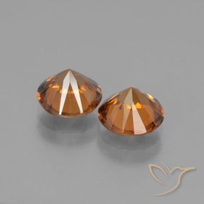Pedras preciosas de Zircão Laranja Médio natural de 3.80 ct, Redondo, VS