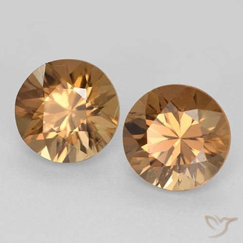 Pedras preciosas de Zircão Laranja Médio natural de 3.89 ct, Redondo, VS