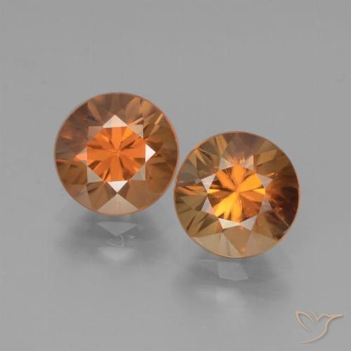 3.94ctw Natural Laranja amarelado Zircão, Redondo, VVS-VS