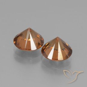 Pedras preciosas de Zircão Laranja amarelado natural de 3.94 ct, Redondo, VVS-VS