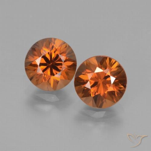 3.90ctw Natural Laranja Profundo Zircão, Redondo, VS