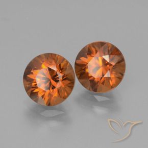 Pedras preciosas de Zircão Laranja Profundo natural de 3.90 ct, Redondo, VS