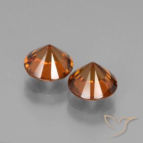 Pedras preciosas de Zircão Laranja Profundo natural de 3.90 ct, Redondo, VS
