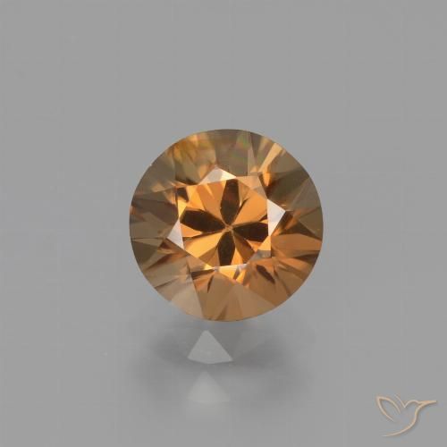 1.82ct Natural Laranja Médio Zircão, Redondo, VVS