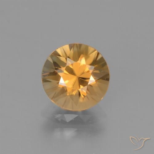 1.93ct Natural Dourado-Laranja Zircão, Redondo, VVS