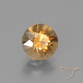 Zircão Dourado-Laranja Natural 1.93ct, Redondo, VVS