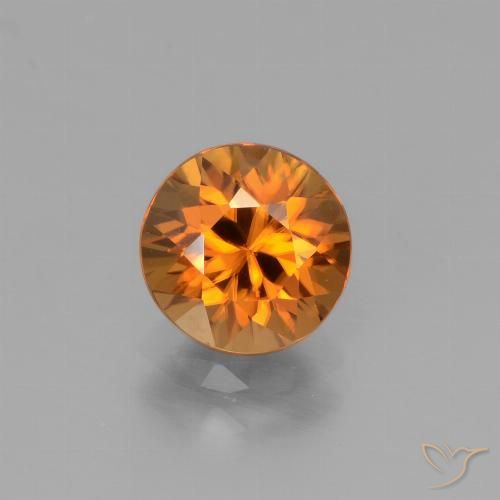 1.90ct Natural Laranja terroso Zircão, Redondo, VVS