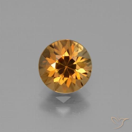 2.18ct Natural Laranja Profundo Zircão, Redondo, VVS