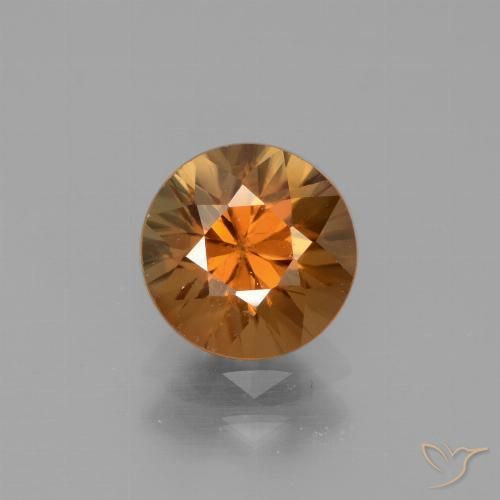 1.90ct Natural Laranja terroso Zircão, Redondo, VVS-VS