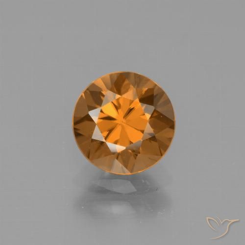 1.76ct Natural Laranja Médio Zircão, Redondo, VVS-VS