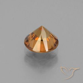 Zircão Laranja Médio Natural 1.76ct, Redondo, VVS-VS