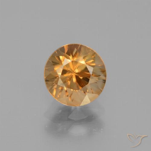 1.90ct Natural Dourado-Laranja Zircão, Redondo, VVS-VS
