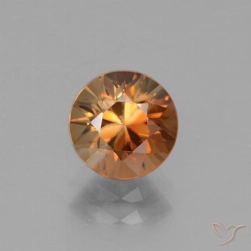 Zircão laranja natural 2,11ct, corte redondo, VVS
