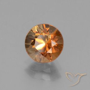 Zircão laranja natural 2,11ct, corte redondo, VVS