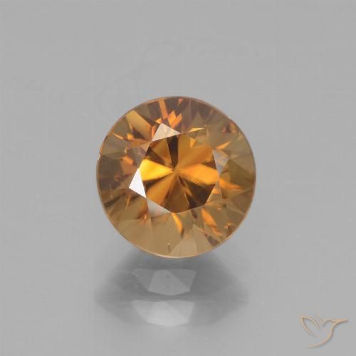 2.40ct Natural Laranja Médio Zircão, Redondo, VVS