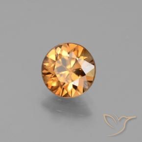 Zircão ouro médio Natural 1.71ct, Corte Redondo, VS
