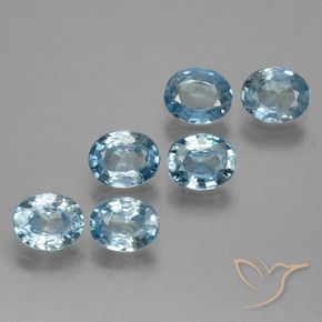 Pedras preciosas de Zircão Azul claro natural de 2.70 ct, oval, VS