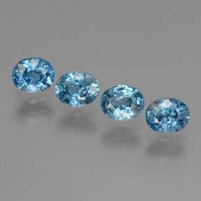 Pedras preciosas de zircão azul natural de 2,44 ct, corte oval, VS