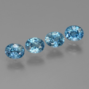 Pedras preciosas de zircão azul natural de 2,44 ct, corte oval, VS