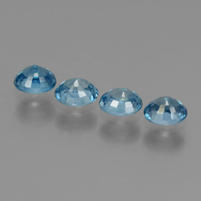 Pedras preciosas de zircão azul natural de 2,44 ct, corte oval, VS