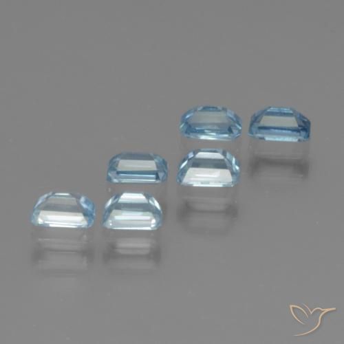 Pedras preciosas de Zircão Azul natural de 1.82 ct, Corte Octógono / Esmeralda, VS