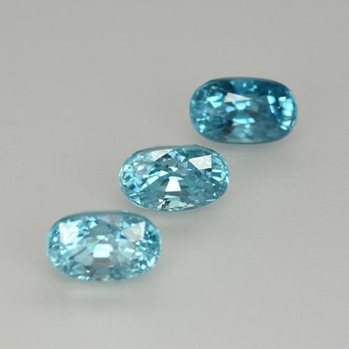 Pedras preciosas de Zircão Azul natural de 1.80 ct, Corte Oval, VS