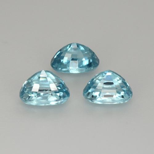 Pedras preciosas de Zircão Azul natural de 1.80 ct, Corte Oval, VS