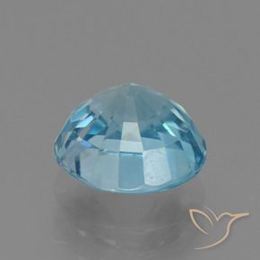 Zircão Azul Aqua Profundo Natural 3.29ct, Redondo, VS