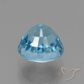 Zircão Azul Maya Profundo Natural 3.32ct, Redondo, VVS-VS