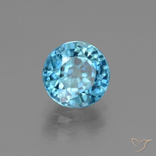 Zircão Azul Azure Profundo Natural 3.16ct, Redondo, VS